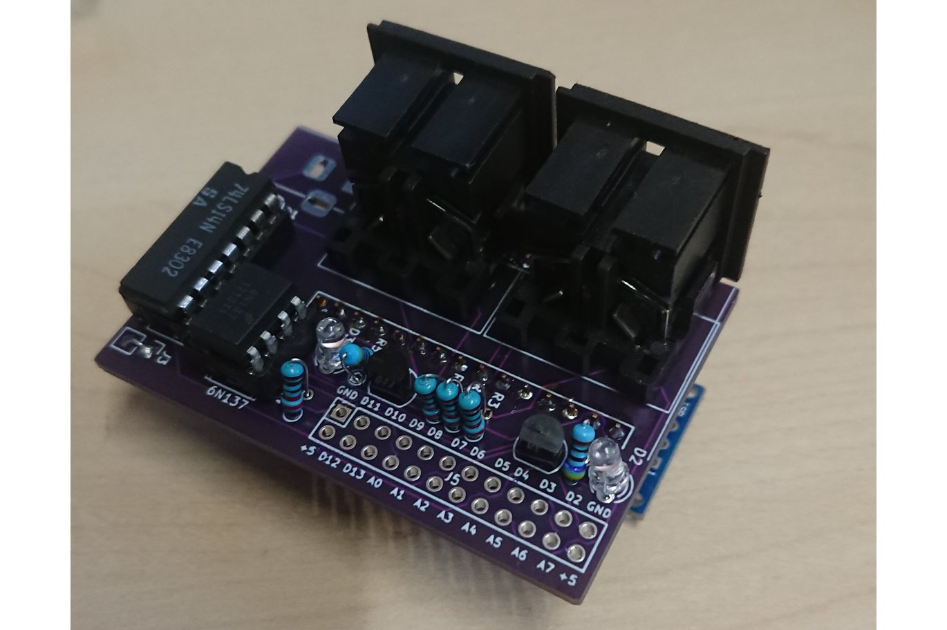 The Built Arduion Nano Midi Sheild